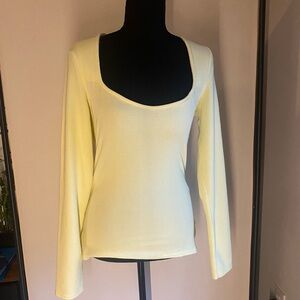 Light Butter Yellow Knit Long Sleeve Top